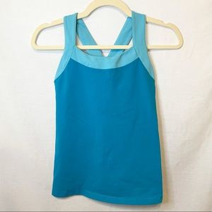 Lucy Aquamarine Racerback Cross Workout Tank Top S